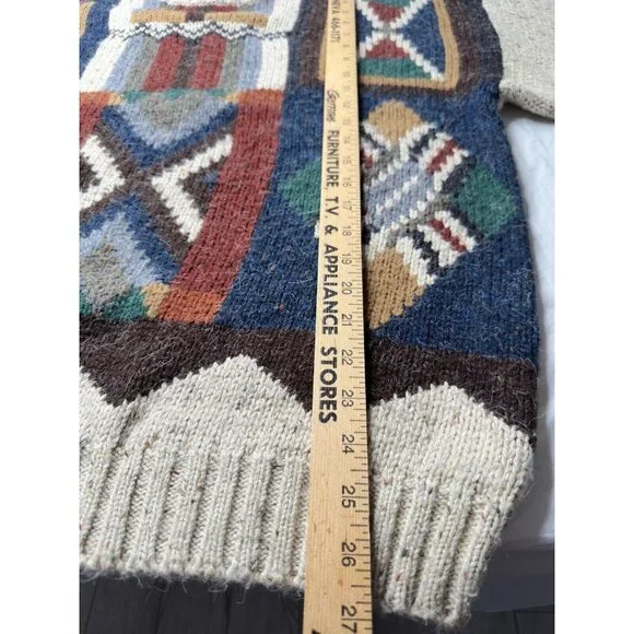 Etchings Southwestern AztecTribal Western Geometric Pattern Men Sweater Large - Picture 2 of 7